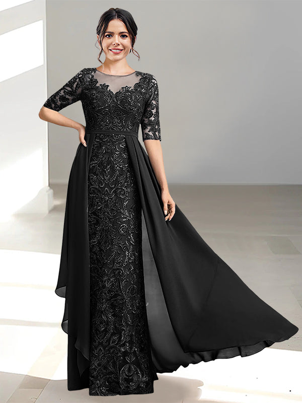 Floor Length Mother of the Bride Dress A Line Scoop Neckline