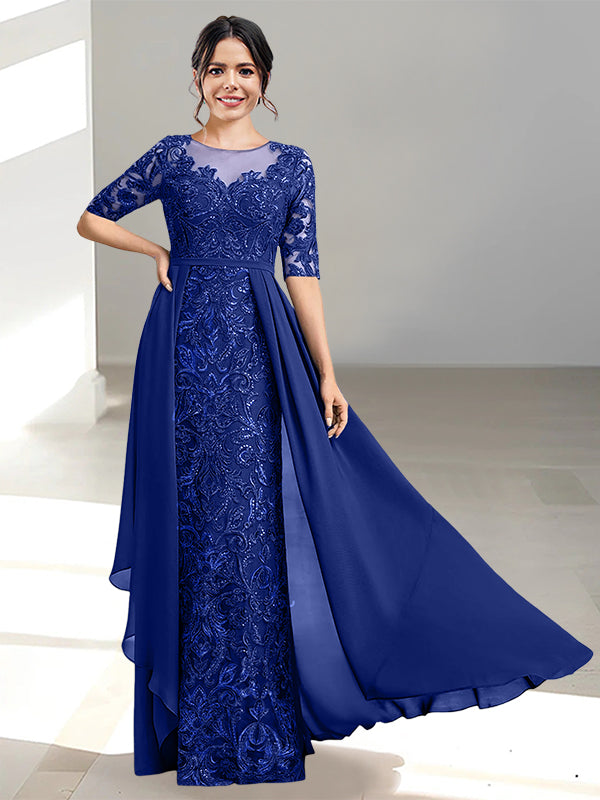 Floor Length Mother of the Bride Dress A Line Scoop Neckline