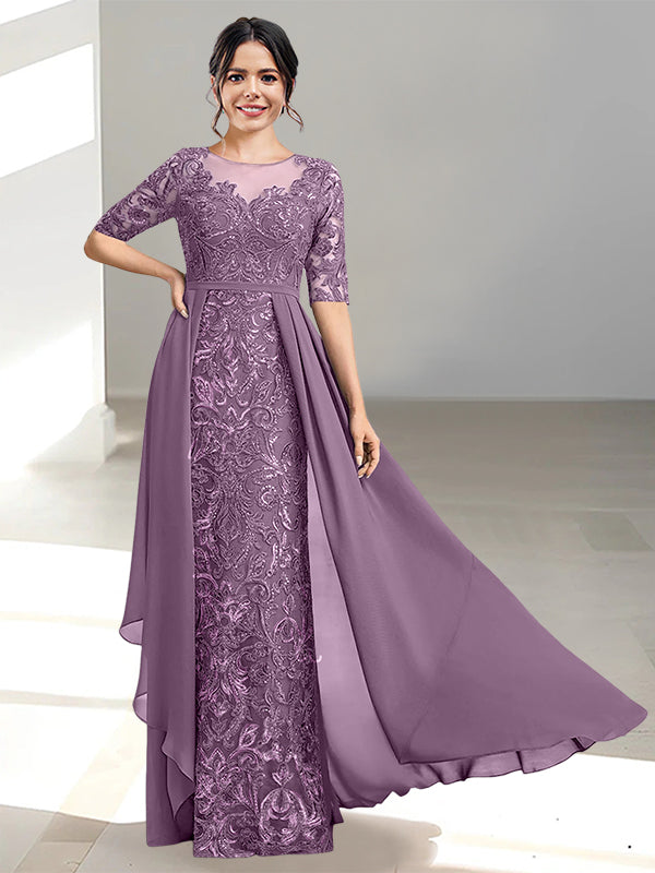Floor Length Mother of the Bride Dress A Line Scoop Neckline