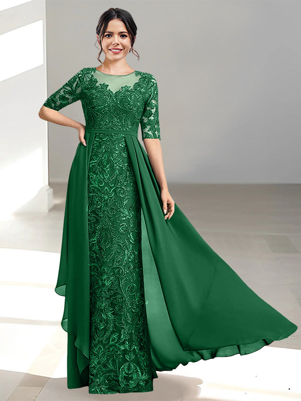 Floor Length Mother of the Bride Dress A Line Scoop Neckline