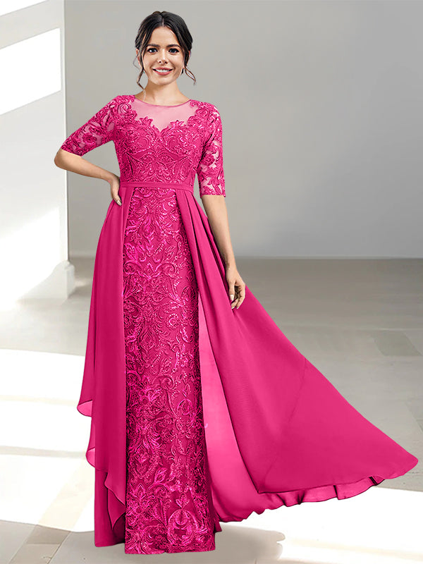 Floor Length Mother of the Bride Dress A Line Scoop Neckline