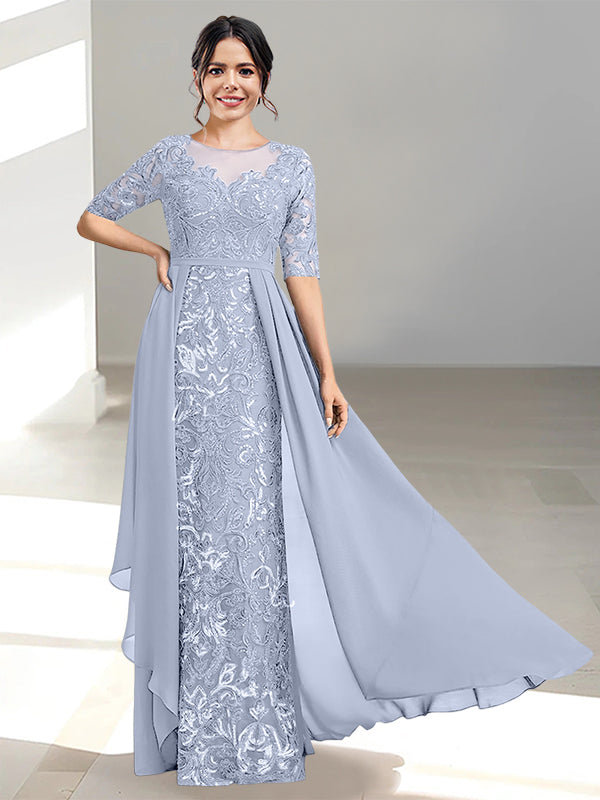 Floor Length Mother of the Bride Dress A Line Scoop Neckline