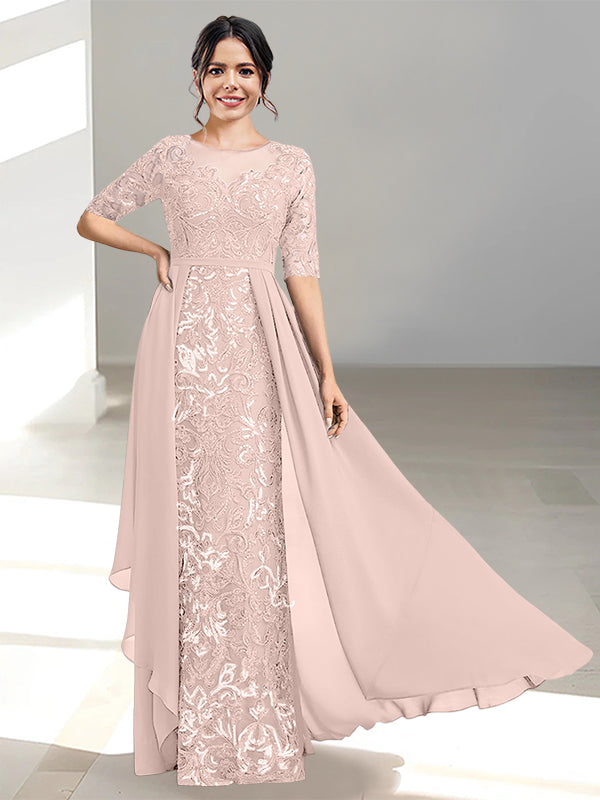Floor Length Mother of the Bride Dress A Line Scoop Neckline