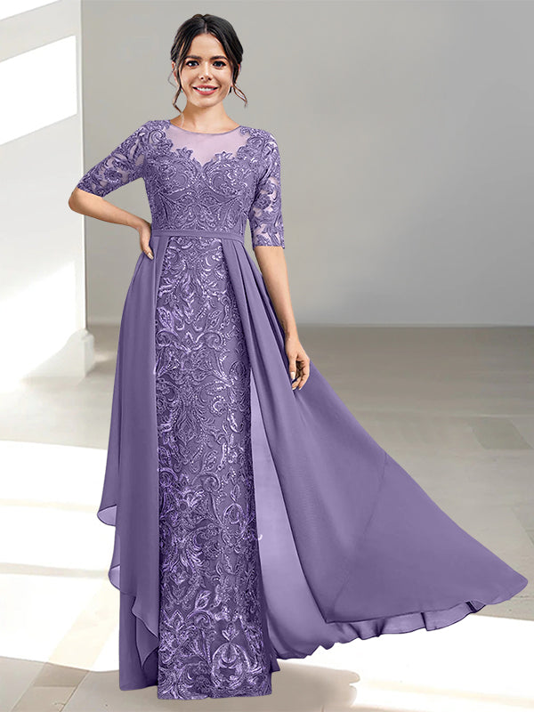 Floor Length Mother of the Bride Dress A Line Scoop Neckline