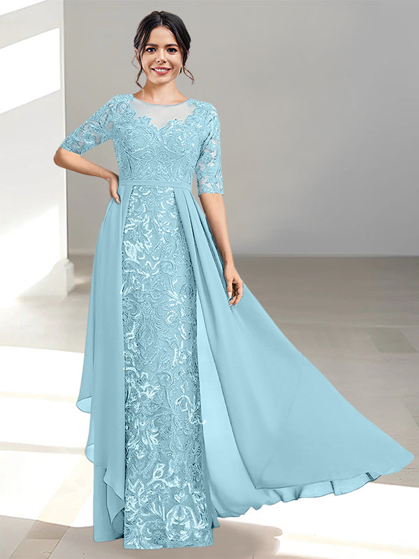 Floor Length Mother of the Bride Dress A Line Scoop Neckline