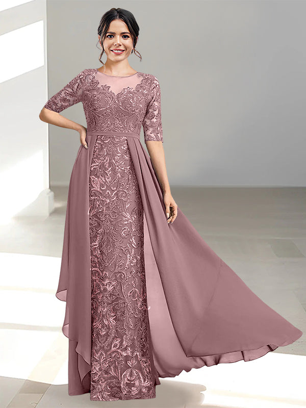 Floor Length Mother of the Bride Dress A Line Scoop Neckline