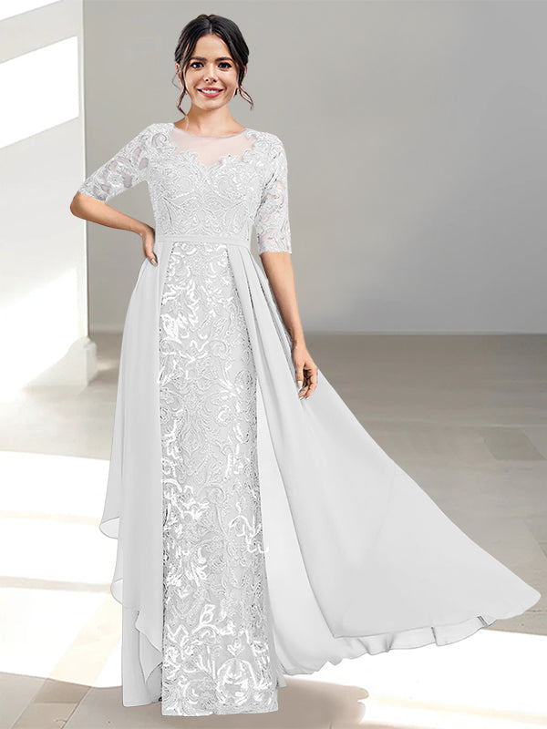 Floor Length Mother of the Bride Dress A Line Scoop Neckline