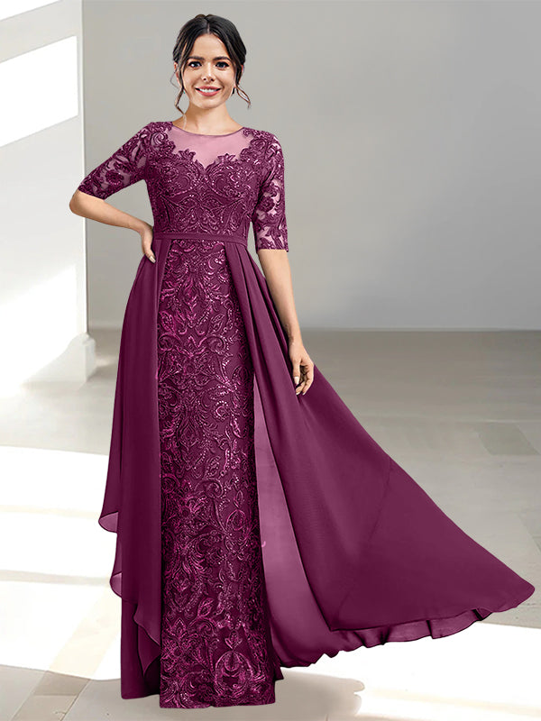 Floor Length Mother of the Bride Dress A Line Scoop Neckline