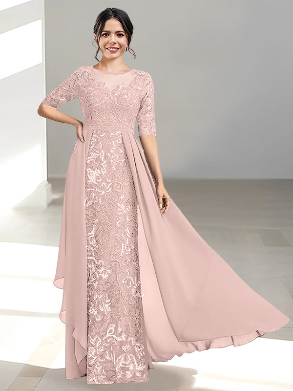Floor Length Mother of the Bride Dress A Line Scoop Neckline