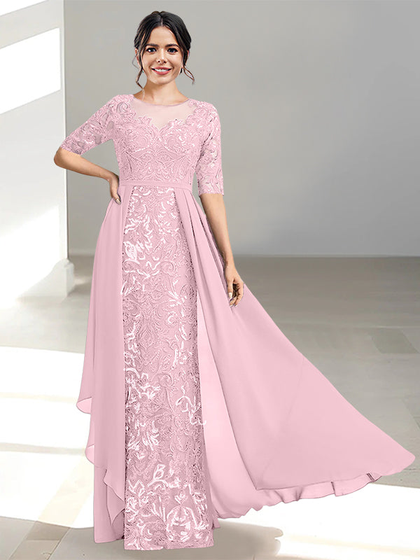 Floor Length Mother of the Bride Dress A Line Scoop Neckline
