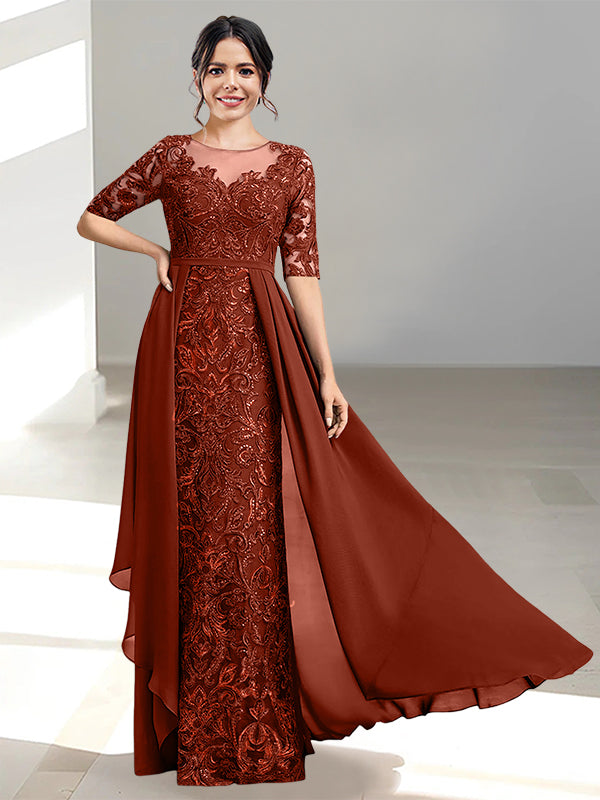 Floor Length Mother of the Bride Dress A Line Scoop Neckline