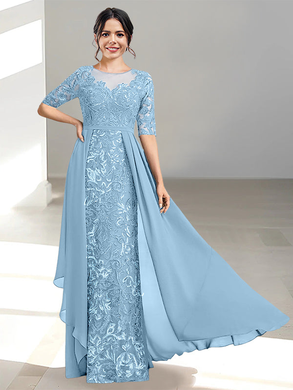Floor Length Mother of the Bride Dress A Line Scoop Neckline