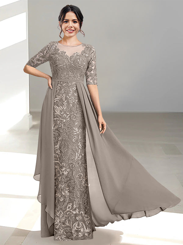 Floor Length Mother of the Bride Dress A Line Scoop Neckline