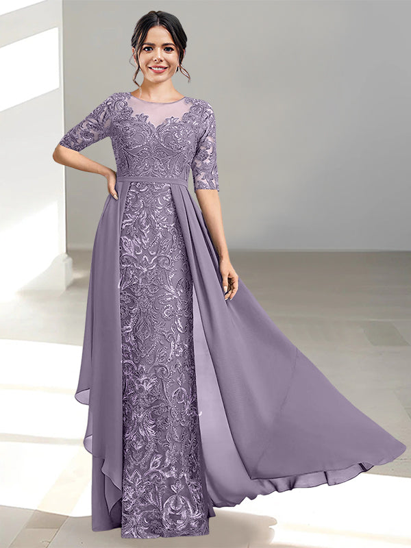 Floor Length Mother of the Bride Dress A Line Scoop Neckline