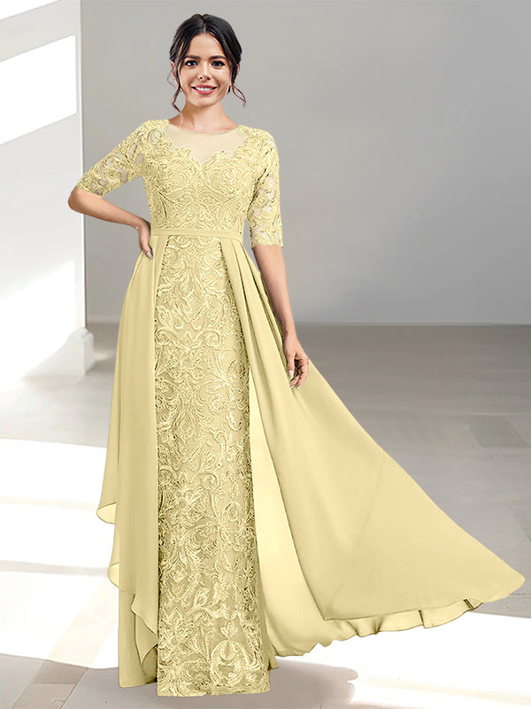 Floor Length Mother of the Bride Dress A Line Scoop Neckline