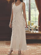 Jacketed Mother of the Bride and Groom Sequin Sheath or Column Dress with Jacket