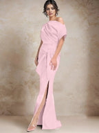 Trumpettschleppe/Meerjungfrau Ein-Schulter Brautmutterkleider mit Seitenschlitz