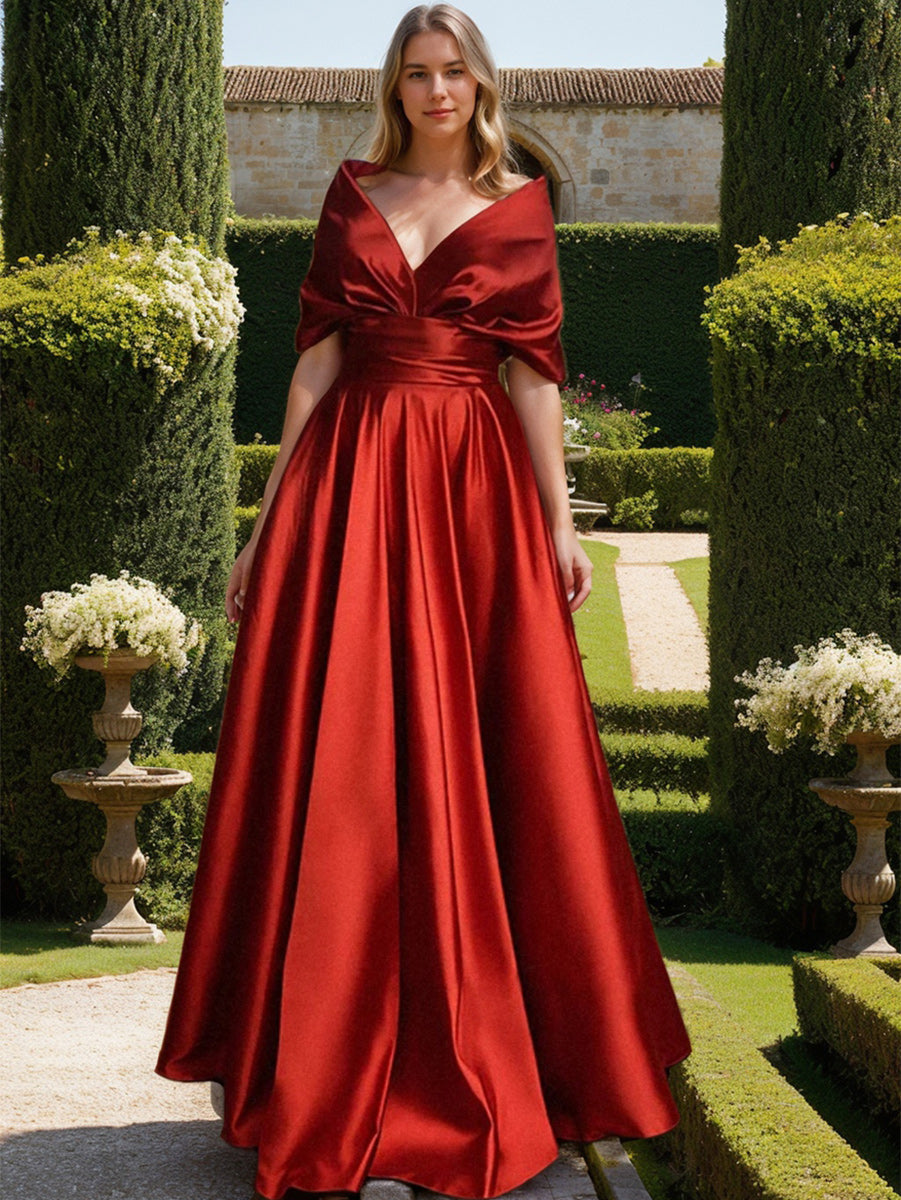 V Neck A Line Princess Gown For The Mother Of The Bride