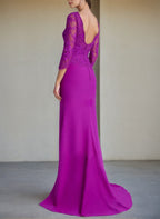 Long Sleeve Lace Mother Of The Bride Dresses In Trumpet Silhouette