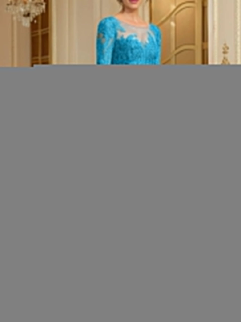 Vestidos de madre de la novia con mangas largas, corte trompeta/cola de sirena y encaje