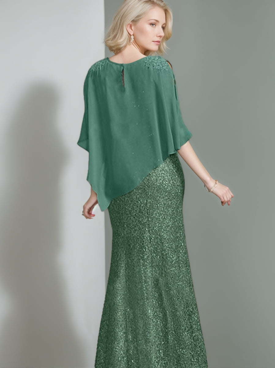 Luxurious Chiffon Floor Length Dress For Mother Of The Bride Beading Sequins
