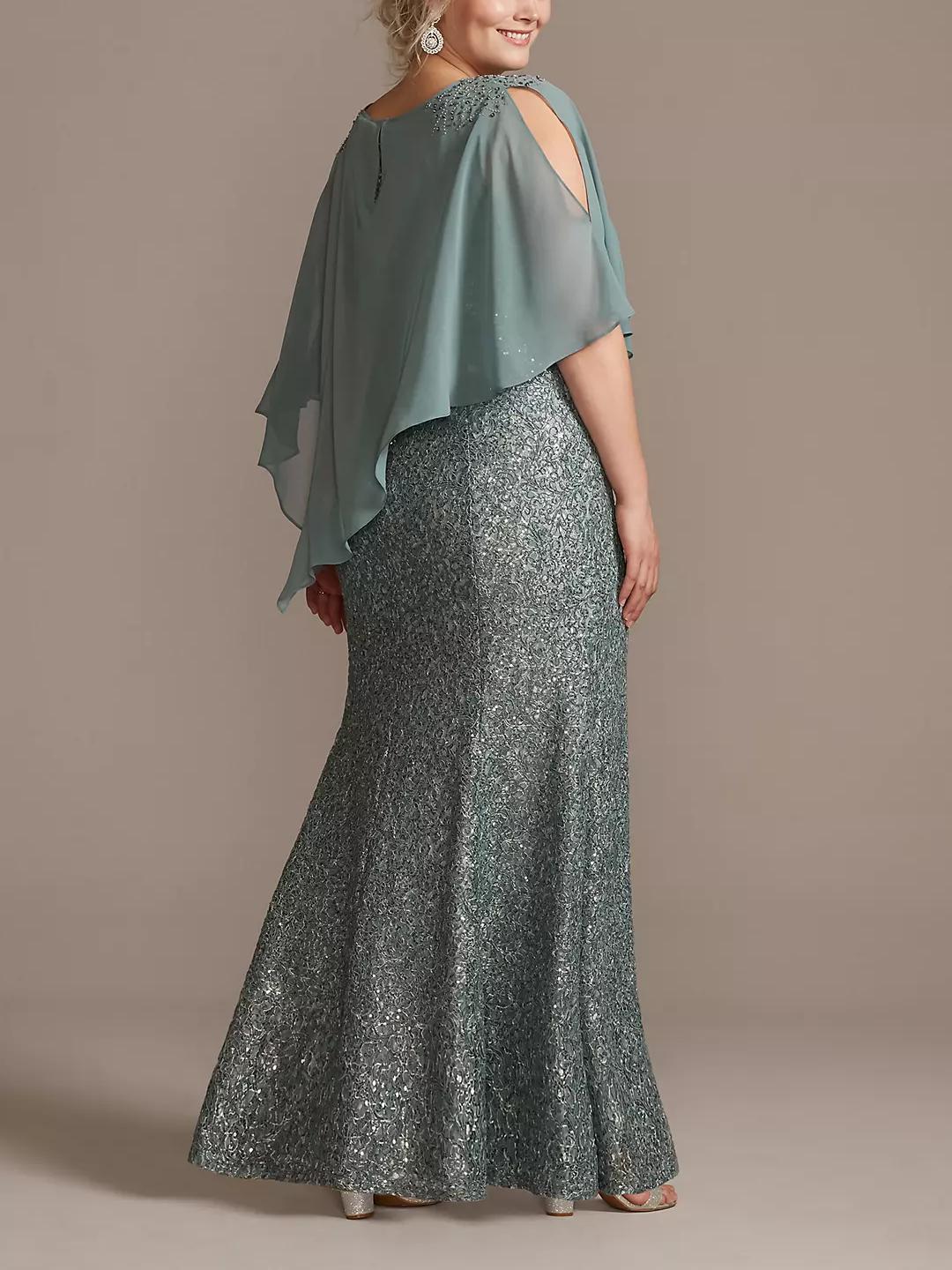 Plus Size Mother Of The Bride Chiffon Dress With Beading Sequins Scoop Neck