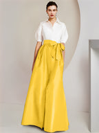 A-Linie/Princess-Linie Hemdkragen Kurze Ärmel 2-teilig Kleider für die Brautmutter 