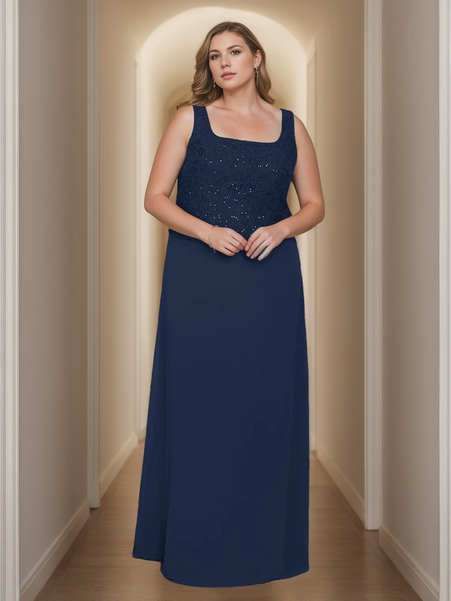 Two Piece Square Neck Mother Of The Bride Dress Set Jacket Lace Sequins