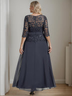 Plus Size A Line Princess Mother Of The Bride Dress With Beading And Rhinestones