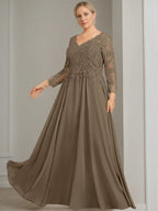 V Neck Dress With Three Quarter Sleeves Sequins Plus Size Mother Of The Bride