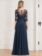 Floor Length V Neck A Line Princess Mother Of The Bride Dress With Sequins