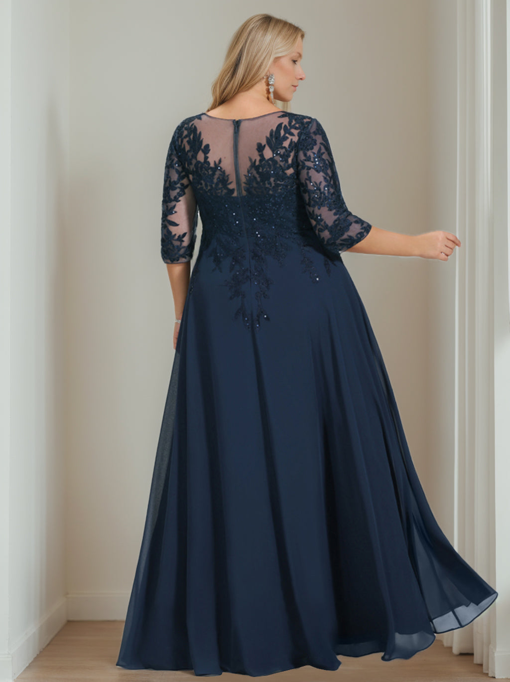 Floor Length V Neck A Line Princess Mother Of The Bride Dress With Sequins