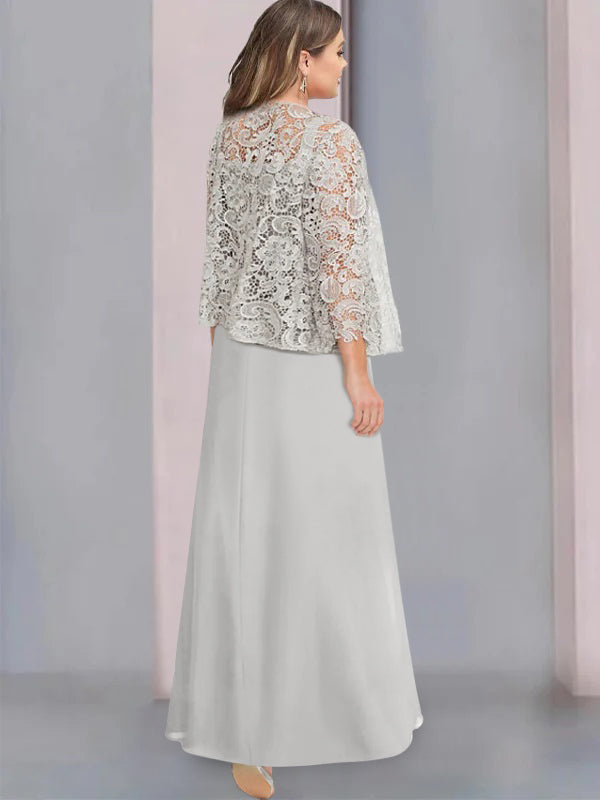 Plus Size Mother Of The Bride Dress A Line Floor Length Lace Appliques