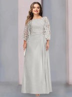 Plus Size Mother Of The Bride Dress A Line Floor Length Lace Appliques