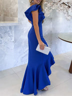 Asymmetrical One Shoulder Mermaid Trumpet Dress For Mother Of The Bride