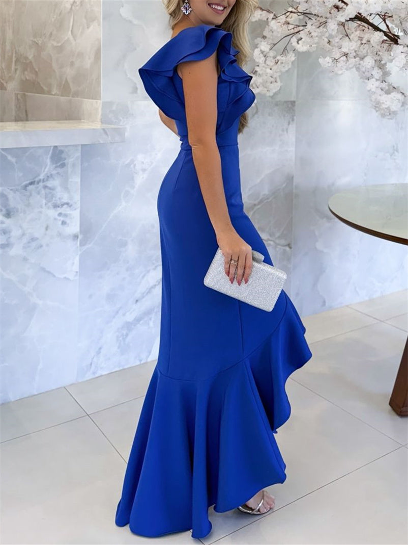Asymmetrical One Shoulder Mermaid Trumpet Dress For Mother Of The Bride