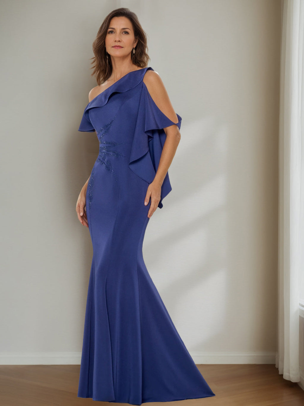 Asymmetric A Line Princess Ankle Length Mother Of The Bride Gown