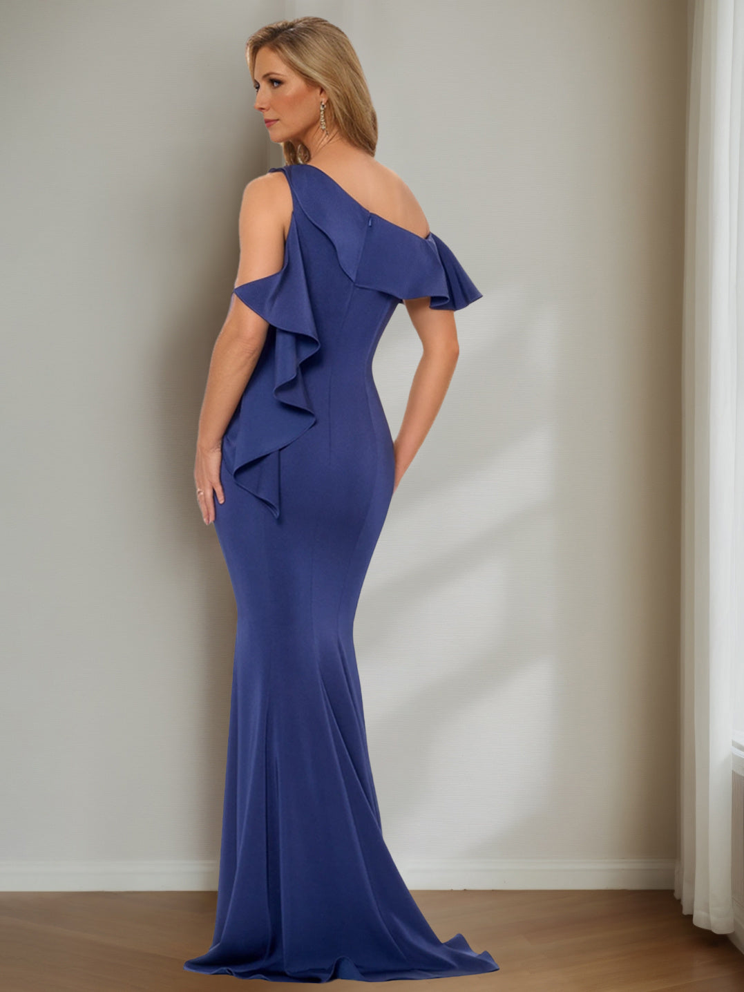 Asymmetric A Line Princess Ankle Length Mother Of The Bride Gown