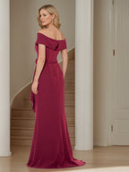 Off Shoulder Sleeveless Floor Length Mermaid Trumpet Gown For Mother Of Bride