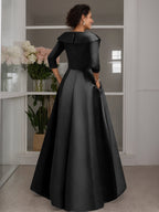 V Neck A Line Floor Length Mother Of The Bride Dress With Beading And Appliques