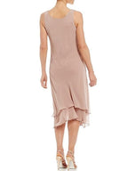 Mother Of The Bride Sleeveless Tea Length Pantsuit With Jacket A Line Round Neck