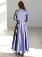 Ankle-Length Mother of the Bride A-Line Dress with Half Sleeves and Pockets