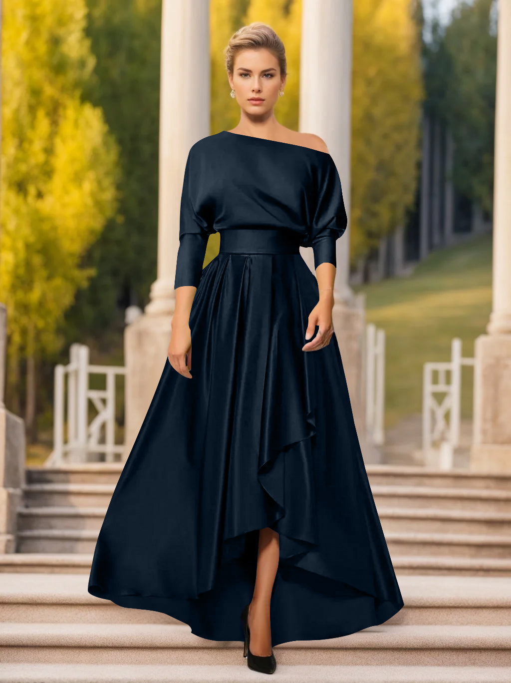 One Shoulder A Line Princess Dress For Mothers Of The Bride And Groom