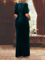 Plus Size Mother Of The Bride Ankle Length A Line Princess Dress With Scoop Neck