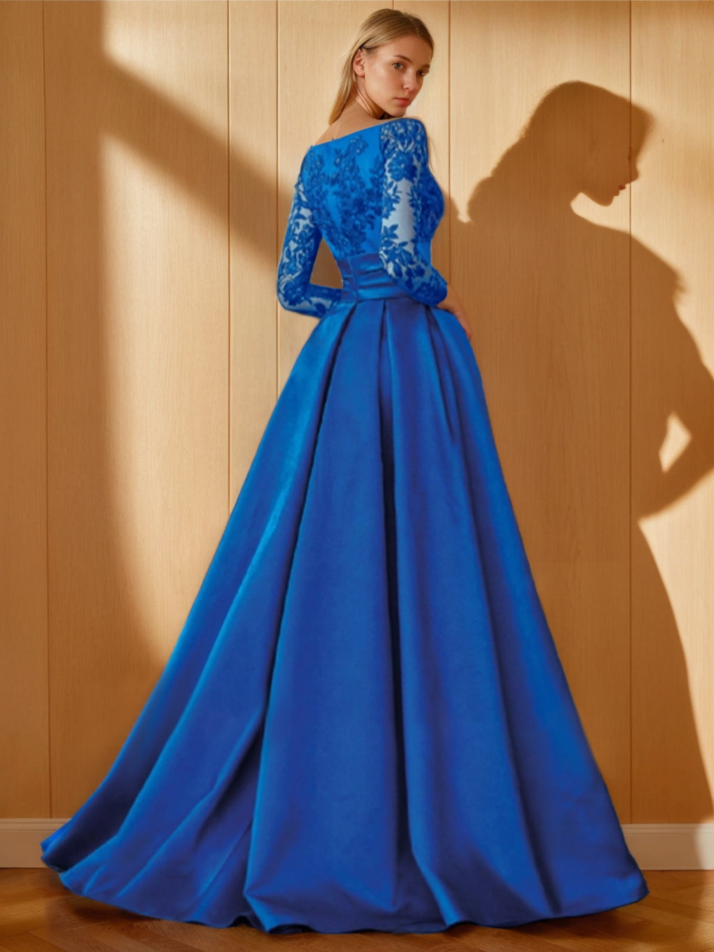 Off Shoulder A Line Floor Length Dress For Mother Of Bride Side Split Sleeves
