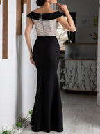 V Neck A Line Floor Length Mother Of The Bride Dress Short Sleeves Sequin