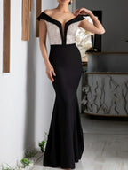 V Neck A Line Floor Length Mother Of The Bride Dress Short Sleeves Sequin