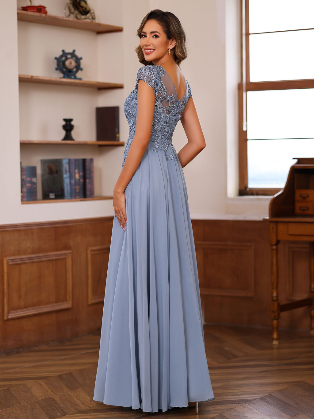 Plus Size Mother Of The Bride A Line Floor Length Dress With Appliques