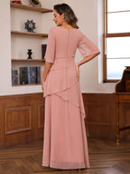 Floor Length A Line Princess Gown With Scoop Neck For Mother Of The Bride