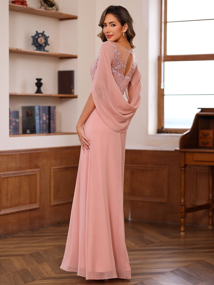 Floor Length A Line Mother Of The Bride Dresses With Pleated Sequins